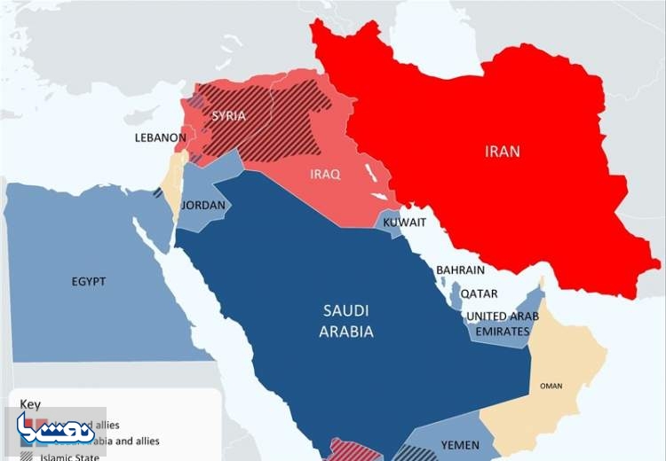 نقشه ایران و عربستان