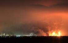آتش‌سوزی مهیب در پالایشگاه‌ نفت اندونزی