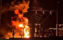 آتش سوزی در یک انبار نفتی روسیه