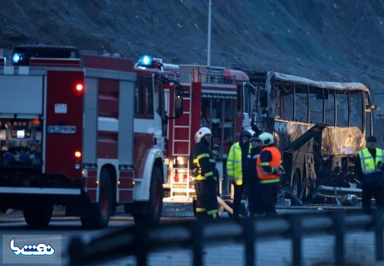 سوختن یک اتوبوس در بلغارستان با ۴۵ کشته