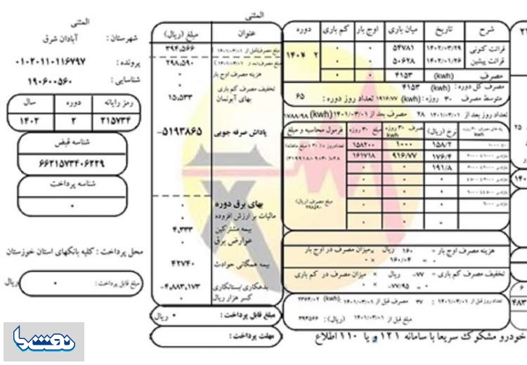 ۷ میلیون خانوار مشمول پاداش کاهش مصرف برق شدند