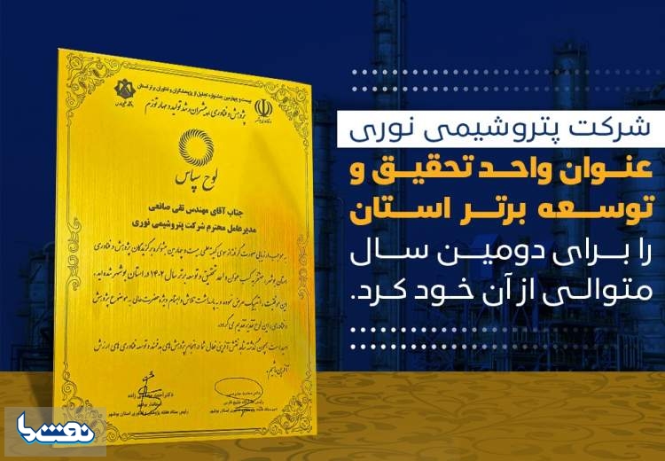 پتروشیمی نوری عنوان واحدR&D را از آن خود کرد 